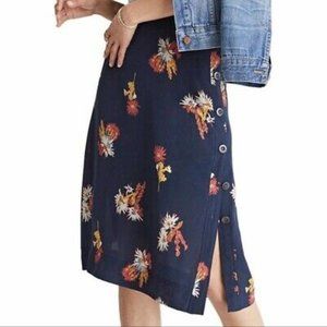 Madewell | 100% Silk Side Button Skirt